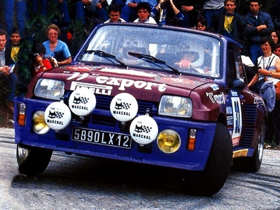 Didier Auriol - Bernard Occelli
28º Tour de Corse 1984. Renault 5 Turbo TdC (5890 LX 12). Abandonó por el turbo en SS4 Zeruba - Santa Giulia de 31.04 Km.

Del 3 al 5 de Mayo, Ajaccio, Córcega, Francia.
Superficie: asfalto.

El Rally tenia un total de 1618 km de los que 1130.9 km divididos en 30 tramos eran especiales.

Se inscribieron 158 equipos, tomaron la salida 155, finalizaron 57.@
Palabras clave: Didier_Auriol;Renault;Turbo;1984;Grupo_B;Corse;Corcega