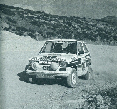 Wieslaw Cygan - Jerzy Stepkowski
31º Rothmans Acropolis Rally 1984. Polski Fiat 126 (BBM 1944). Abandonó, excluido por llegar fuera de tiempo.

Del 26 al 31 de Mayo, Atenas, Grecia.
Superficie: tierra.

El Rally tení­a un total de 2265 km, de los que 796.62 km divididos en 47 tramos eran especiales.

Tomaron la salida 104 equipos, finalizaron 32.@
Palabras clave: Polski;Fiat;Acropolis;Grecia;1984