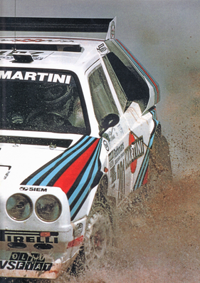DEBUT DEL GRAN LANCIA DELTA S4
Inscrito como prototipo y participando como Course car
Lancia Martini
Placa: PROVA TO 2664

Markku Alén - Ilkka Kivimaki
10º Rallye des 1000 Pistes 1985

Del 6 al 7 de Julio, Canjuers, Francia.
Superficie: tierra con 265.30 km cronometrados divididos en 13 tramos especiales.

Éste Rally se celebraba en Camp militaire de Canjuers, Var.
Situado al sureste de Francia, en un terreno de 35.000 hectáreas.
Muchos equipos hací­an debutar sus nuevos modelos antes de competir en el Campeonato Mundial y/o Europeo de Rallyes.

Se podría decir que era un excelente banco de pruebas, donde miraban de conseguir mas fialbilidad y/o evolucionar los coches.

Tomaron la salida 111 equipos, finalizaron 37.
@
Palabras clave: Lancia;Delta;Grupo_B;Francia;1985;Canjuers;Debut
