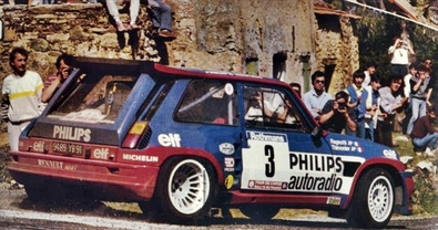 Jean Ragnotti - Pierre Thimonier
29º Tour de Corse - Rallye de France 1985. Renault 5 Maxiturbo (9489 YB 91). Clasificado 1º.

Del 2 al 4 de Mayo, Ajaccio, Córcega, Francia.
Superficie: asfalto.

El Rally tenia un total de 1603.00 km de los que 1122.25 km divididos en 30 tramos eran especiales (1 de ellos fue cancelado, SS5 Sartene - Zonza de 44.23 km, por el fatal accidente de Attilio Bettega en el tramo anterior, SS4 Zerubia - Santa Giulia de 30.60 km).

Tomaron la salida 139 equipos, finalizaron 45.@
Palabras clave: ;Renault;Grupo_B;Corcega;1985;Corse;Maxiturbo