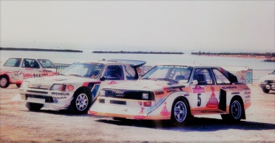 27º Rally Sanremo 1985
#5 Audi Sport Quattro S1 E2 de Walter Röhrl - Christian Geistdörfer, clasificado 1º.

#3 Peugeot 205 Turbo 16 E2 Timo Salonen - Seppo Harjanne, clasificado 2º.

El Rally tenia un total de 2340 km, de los que 650 km divididos en 45 tramos, eran especiales.

Tomaron la salida 98 equipos, finalizaron 33.@
Palabras clave: Peugeot;Turbo;Audi;Sport;Quattro;Grupo_B;Parque_Cerrado;Timo_Salonen;Walter_Röhrl;1985;Sanremo