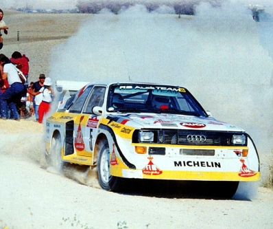 Walter Röhrl - Christian Geistdörfer
27º Rally Sanremo 1985. Audi Sport Quattro S1 E2 (IN-NM 7). Clasificado 1º.

Del 29 de Septiembre al 4 de Octubre, Sanremo, Liguria, Imperia, Italia.
Superficie: asfalto - tierra.

El Rally tenia un total de 2340.56 km, de los que 696.90 km divididos en 45 tramos eran especiales (2 de ellos fueron cancelados SS20 Murio 1 de 9.12 km, SS36 Ronde 1 de 37.22 km).

Tomaron la salida 98 equipos, finalizaron 33.@
Palabras clave: Walter_Röhrl;Audi;Quattro;Sport;Grupo_B;Sanremo;1985