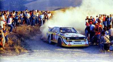 Walter Röhrl - Christian Geistdörfer
27º Rally Sanremo 1985. Audi Sport Quattro S1 E2 (IN-NM 7). Clasificado 1º.

Del 29 de Septiembre al 4 de Octubre, Sanremo, Liguria, Imperia, Italia.
Superficie: asfalto - tierra.

El Rally tenia un total de 2340.56 km, de los que 696.90 km divididos en 45 tramos eran especiales (2 de ellos fueron cancelados SS20 Murio 1 de 9.12 km, SS36 Ronde 1 de 37.22 km).

Tomaron la salida 98 equipos, finalizaron 33.@
Palabras clave: Walter_Röhrl;Audi;Quattro;Sport;Grupo_B;Sanremo;1985