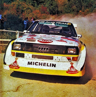 Walter Röhrl - Christian Geistdörfer
27º Rally Sanremo 1985. Audi Sport Quattro S1 E2 (IN-NM 7). Clasificado 1º.

Del 29 de Septiembre al 4 de Octubre, Sanremo, Liguria, Imperia, Italia.
Superficie: asfalto - tierra.

El Rally tenia un total de 2340.56 km, de los que 696.90 km divididos en 45 tramos eran especiales (2 de ellos fueron cancelados SS20 Murio 1 de 9.12 km, SS36 Ronde 1 de 37.22 km).

Tomaron la salida 98 equipos, finalizaron 33.@
Palabras clave: Walter_Röhrl;Audi;Quattro;Sport;Grupo_B;Sanremo;1985