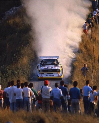 Walter Röhrl - Christian Geistdörfer
27º Rally Sanremo 1985. Audi Sport Quattro S1 E2 (IN-NM 7). Clasificado 1º.

Del 29 de Septiembre al 4 de Octubre, Sanremo, Liguria, Imperia, Italia.
Superficie: asfalto - tierra.

El Rally tenia un total de 2340.56 km, de los que 696.90 km divididos en 45 tramos eran especiales (2 de ellos fueron cancelados SS20 Murio 1 de 9.12 km, SS36 Ronde 1 de 37.22 km).

Tomaron la salida 98 equipos, finalizaron 33.@
Palabras clave: Walter_Röhrl;Audi;Quattro;Sport;Grupo_B;Sanremo;1985