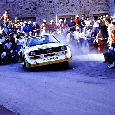 Walter Röhrl - Christian Geistdörfer
27º Rally Sanremo 1985. Audi Sport Quattro S1 E2 (IN-NM 7). Clasificado 1º.

Del 29 de Septiembre al 4 de Octubre, Sanremo, Liguria, Imperia, Italia.
Superficie: asfalto - tierra.

El Rally tenia un total de 2340.56 km, de los que 696.90 km divididos en 45 tramos eran especiales (2 de ellos fueron cancelados SS20 Murio 1 de 9.12 km, SS36 Ronde 1 de 37.22 km).

Tomaron la salida 98 equipos, finalizaron 33.
SS Chiusdino
@
Palabras clave: Walter_Röhrl;Audi;Quattro;Sport;Grupo_B;Sanremo;1985