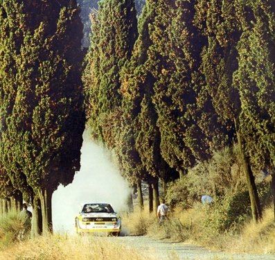 Walter Röhrl - Christian Geistdörfer
27º Rally Sanremo 1985. Audi Sport Quattro S1 E2 (IN-NM 7). Clasificado 1º.

Del 29 de Septiembre al 4 de Octubre, Sanremo, Liguria, Imperia, Italia.
Superficie: asfalto - tierra.

El Rally tenia un total de 2340.56 km, de los que 696.90 km divididos en 45 tramos eran especiales (2 de ellos fueron cancelados SS20 Murio 1 de 9.12 km, SS36 Ronde 1 de 37.22 km).

Tomaron la salida 98 equipos, finalizaron 33.@
Palabras clave: Walter_Röhrl;Christian_Geistdorfer;Audi;Sport;Quattro;Sanremo;1985;Grupo_B