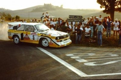 Walter Röhrl - Christian Geistdörfer
27º Rally Sanremo 1985. Audi Sport Quattro S1 E2 (IN-NM 7). Clasificado 1º.

Del 29 de Septiembre al 4 de Octubre, Sanremo, Liguria, Imperia, Italia.
Superficie: asfalto - tierra.

El Rally tenia un total de 2340.56 km, de los que 696.90 km divididos en 45 tramos eran especiales (2 de ellos fueron cancelados SS20 Murio 1 de 9.12 km, SS36 Ronde 1 de 37.22 km).

Tomaron la salida 98 equipos, finalizaron 33.@
Palabras clave: Walter_Röhrl;Christian_Geistdorfer;Audi;Sport;Quattro;Sanremo;1985;Grupo_B