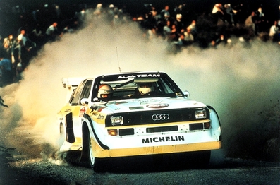 Walter Röhrl - Christian Geistdörfer
27º Rally Sanremo 1985. Audi Sport Quattro S1 E2 (IN-NM 7). Clasificado 1º.

Del 29 de Septiembre al 4 de Octubre, Sanremo, Liguria, Imperia, Italia.
Superficie: asfalto - tierra.

El Rally tenia un total de 2340.56 km, de los que 696.90 km divididos en 45 tramos eran especiales (2 de ellos fueron cancelados SS20 Murio 1 de 9.12 km, SS36 Ronde 1 de 37.22 km).

Tomaron la salida 98 equipos, finalizaron 33.@
Palabras clave: Walter_Röhrl;Audi;Quattro;Sport;Grupo_B;Sanremo;1985
