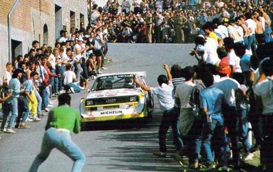 Walter Röhrl - Christian Geistdörfer
27º Rally Sanremo 1985. Audi Sport Quattro S1 E2 (IN-NM 7). Clasificado 1º.

Del 29 de Septiembre al 4 de Octubre, Sanremo, Liguria, Imperia, Italia.
Superficie: asfalto - tierra.

El Rally tenia un total de 2340.56 km, de los que 696.90 km divididos en 45 tramos eran especiales (2 de ellos fueron cancelados SS20 Murio 1 de 9.12 km, SS36 Ronde 1 de 37.22 km).

Tomaron la salida 98 equipos, finalizaron 33.

SS Chiusdino.@
Palabras clave: Walter_Röhrl;Audi;Sport;Quattro;Sanremo;1985;Grupo_B;Chiusdino
