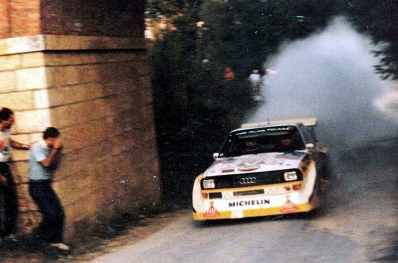 Walter Röhrl - Christian Geistdörfer
27º Rally Sanremo 1985. Audi Sport Quattro S1 E2 (IN-NM 7). Clasificado 1º.

Del 29 de Septiembre al 4 de Octubre, Sanremo, Liguria, Imperia, Italia.
Superficie: asfalto - tierra.

El Rally tenia un total de 2340.56 km, de los que 696.90 km divididos en 45 tramos eran especiales (2 de ellos fueron cancelados SS20 Murio 1 de 9.12 km, SS36 Ronde 1 de 37.22 km).

Tomaron la salida 98 equipos, finalizaron 33.@
Palabras clave: Walter_Röhrl;Audi;Sport;Quattro;Sanremo;1985;Grupo_B