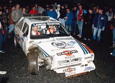 Henri Toivonen - Neil Wilson
34º Lombard RAC Rally 1985. Lancia Delta S4 (A6 37353). Clasificado 1º.

Debut con victoria en el Mundial de Rallyes del Lancia Delta S4.

Del 24 al 28 de Noviembre, Nottingham, Inglaterra.
Superficie: tierra.

El Rally tenia un total de 3507 km de los que 896.98 km divididos en 65 tramos eran especiales, (2 de ellas fueron canceladas, SS43 Kielder Forest - Ogre Hill de 12,02 Km y SS64 Nuss de 8,79 Km).

Tomaron la salida 155 equipos, finalizaron 62.@
Palabras clave: Henri_Toivonen;Neil_Wilson;Lancia;Delta;Grupo_B;Gran_Bretaña;1985;Lombard_RAC_Rally