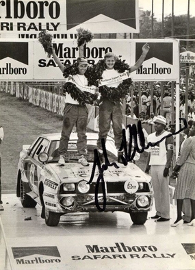 Juha Kankkunen - Fred Gallagher
33º Marlboro Safari Rally 1985. Toyota Celica TCT (K-AM 3736). Clasificado 1º.

Del 4 al 8 de Abril, Nairobi, Kenya, África.
Superficie: tierra.

El Rally tenia un total de 5167.6 km con 88 controles horarios.

Tomaron la salida 71 equipos, finalizaron 20.@
Palabras clave: ;Toyota;Celica;TCT;Safari;1985;Grupo_B;Personajes