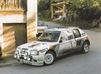 Bruno Saby - Jean-François Fauchille
9º Rallye Villa de Llanes 1985. Peugeot 205 Turbo 16 (25 TC 34). Clasificado 1º.

Del 1 al 2. 6 de Junio, Llanes, Asturias.
Superficie: asfalto.

Desconocemos cuantos equipos tomaron la salida (un minimo de 24) y de cuantos finalizaron.@
Palabras clave: ;Peugeot;grupo_B;1985