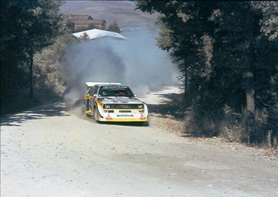 Walter Röhrl - Christian Geistdörfer
27º Rally Sanremo 1985. Audi Sport Quattro S1 E2 (IN-NM 7). Clasificado 1º.

Del 29 de Septiembre al 4 de Octubre, Sanremo, Liguria, Imperia, Italia.
Superficie: asfalto - tierra.

El Rally tenia un total de 2340.56 km, de los que 696.90 km divididos en 45 tramos eran especiales (2 de ellos fueron cancelados SS20 Murio 1 de 9.12 km, SS36 Ronde 1 de 37.22 km).

Tomaron la salida 98 equipos, finalizaron 33.@
Palabras clave: Walter_Röhrl;Audi;Quattro;Sport;Grupo_B;Sanremo;1985