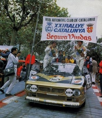 Fabrizio Tabaton - Luciano Tedeschini
21º Rallye Catalunya 1985. Lancia Rally 037 (TO 30684D). Clasificado 1º.

Del 25 al 28 de Octubre, Barcelona, Catalunya, España.
Superficie: asfalto.

El Rally tenia un total de 1359.14 km de los que 512.82 km divididos en 34 tramos eran especiales.

Tomaron la salida 67 equipos, finalizaron 38.@
Palabras clave: Fabrizio_Tabaton;Lancia;Grupo_B;Rally;Catalunya;1985;Spain