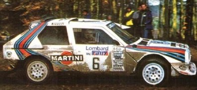 Henri Toivonen - Neil Wilson
34º Lombard RAC Rally 1985. Lancia Delta S4 (A6 37353). Clasificado 1º.

Debut con victoria en el Mundial de Rallyes del Lancia Delta S4.

Del 24 al 28 de Noviembre, Nottingham, Inglaterra.
Superficie: tierra.

El Rally tenia un total de 3507 km de los que 896.98 km divididos en 65 tramos eran especiales, (2 de ellas fueron canceladas, SS43 Kielder Forest - Ogre Hill de 12,02 Km y SS64 Nuss de 8,79 Km).

Tomaron la salida 155 equipos, finalizaron 62.@
Palabras clave: Henri_Toivonen;Neil_Wilson;Lancia;Delta;S4;Grupo_B;Gran_Bretaña;1985