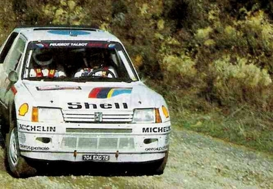 Timo Salonen - Seppo Harjanne
15º AWA Clarion Rally de Nueva Zelanda 1985. Peugeot 205 T16 (704 EXC 75). Clasificado 1º.

Del 29 de Junio al 2 de Julio, Auckland, Nueva Zelanda.
Superficie: tierra.

El Rally tenia un total de 2487.00 km de los que 935.50 km divididos en 48 tramos eran especiales, (2 de ellas fueron canceladas SS11 Ahuroa Puhoi Road de 12 Km y SS45 Bothwell Road de 25 Km).

Tomaron la salida 67 equipos, finalizaron 39.@
Palabras clave: Timo_Salonen;Peugeot;Nueva_Zelanda;1985;Grupo_B