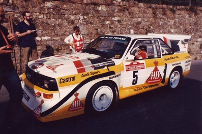 Walter Röhrl - Christian Geistdörfer
27º Rally Sanremo 1985. Audi Sport Quattro S1 E2 (IN-NM 7). Clasificado 1º.

Del 29 de Septiembre al 4 de Octubre, Sanremo, Liguria, Imperia, Italia.
Superficie: asfalto - tierra.

El Rally tenia un total de 2340.56 km, de los que 696.90 km divididos en 45 tramos eran especiales (2 de ellos fueron cancelados SS20 Murio 1 de 9.12 km, SS36 Ronde 1 de 37.22 km).

Tomaron la salida 98 equipos, finalizaron 33.@
Palabras clave: Walter_Röhrl;Audi;Sport;Quattro;Sanremo;1985;Grupo_B