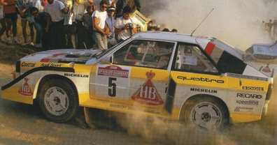 Walter Röhrl - Christian Geistdörfer
27º Rally Sanremo 1985. Audi Sport Quattro S1 E2 (IN-NM 7). Clasificado 1º.

Del 29 de Septiembre al 4 de Octubre, Sanremo, Liguria, Imperia, Italia.
Superficie: asfalto - tierra.

El Rally tenia un total de 2340.56 km, de los que 696.90 km divididos en 45 tramos eran especiales (2 de ellos fueron cancelados SS20 Murio 1 de 9.12 km, SS36 Ronde 1 de 37.22 km).

Tomaron la salida 98 equipos, finalizaron 33.@
Palabras clave: Walter_Röhrl;Audi;Quattro;Sport;Sanremo;1985;grupo_B