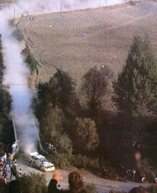 Walter Röhrl - Christian Geistdörfer
27º Rally Sanremo 1985. Audi Sport Quattro S1 E2 (IN-NM 7). Clasificado 1º.

Del 29 de Septiembre al 4 de Octubre, Sanremo, Liguria, Imperia, Italia.
Superficie: asfalto - tierra.

El Rally tenia un total de 2340.56 km, de los que 696.90 km divididos en 45 tramos eran especiales (2 de ellos fueron cancelados SS20 Murio 1 de 9.12 km, SS36 Ronde 1 de 37.22 km).

Tomaron la salida 98 equipos, finalizaron 33.@
Palabras clave: Walter_Röhrl;Audi;Quattro;Sport;Grupo_B;Sanremo;1985