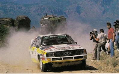 Stig Blomqvist - Björn Cederberg
32º Rothmans Acropolis Rally 1985. Audi Sport Quattro S1 (IN-NA 23). Clasificado 2º.

Del 27 al 30 de Mayo, Atenas, Grecia.
Superficie: tierra.

El Rally tenía un total de 2295.94 km de los que 807.67 km divididos en 47 tramos eran especiales.

Tomaron la salida 110 equipos, finalizaron 45.@
Palabras clave: Stig_Blomqvist;Audi;Sport;Quattro;Grupo_B;Grecia;1985;Acropolis