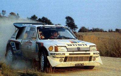 Timo Salonen - Seppo Harjanne
27º Rally Sanremo 1985. Peugeot 205 Turbo 16 E2 (704 EXC 75). Clasificado 2º.

Del 29 de Septiembre al 4 de Octubre, Sanremo, Liguria, Imperia, Italia.
Superficie: asfalto - tierra.

El Rally tenia un total de 2340.56 km, de los que 696.90 km divididos en 45 tramos eran especiales (2 de ellos fueron cancelados SS20 Murio 1 de 9.12 km, SS36 Ronde 1 de 37.22 km).

Tomaron la salida 98 equipos, finalizaron 33.@
Palabras clave: Timo_Salonen;Peugeot;Turbo;Grupo_B;Sanremo;1985