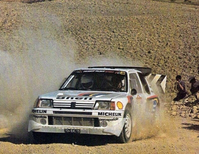 Timo Salonen - Seppo Harjanne
27º Rally Sanremo 1985. Peugeot 205 Turbo 16 E2 (704 EXC 75). Clasificado 2º.

Del 29 de Septiembre al 4 de Octubre, Sanremo, Liguria, Imperia, Italia.
Superficie: asfalto - tierra.

El Rally tenia un total de 2340.56 km, de los que 696.90 km divididos en 45 tramos eran especiales (2 de ellos fueron cancelados SS20 Murio 1 de 9.12 km, SS36 Ronde 1 de 37.22 km).

Tomaron la salida 98 equipos, finalizaron 33.@
Palabras clave: Timo_Salonen;Peugeot;Turbo;Grupo_B;Sanremo;1985