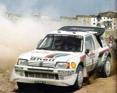 Timo Salonen - Seppo Harjanne
27º Rally Sanremo 1985. Peugeot 205 Turbo 16 E2 (704 EXC 75). Clasificado 2º.

Del 29 de Septiembre al 4 de Octubre, Sanremo, Liguria, Imperia, Italia.
Superficie: asfalto - tierra.

El Rally tenia un total de 2340.56 km, de los que 696.90 km divididos en 45 tramos eran especiales (2 de ellos fueron cancelados SS20 Murio 1 de 9.12 km, SS36 Ronde 1 de 37.22 km).

Tomaron la salida 98 equipos, finalizaron 33.@
Palabras clave: Timo_Salonen;Peugeot;Turbo;Sanremo;Grupo_B;1985