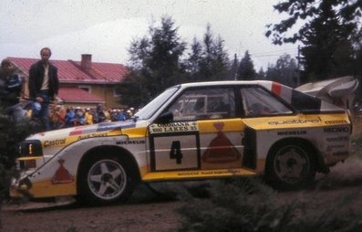 Stig Blomqvist - Bjorn Cederberg
35º 1000 Lakes Rally 1985. Audi Sport Quattro S1 E2. Clasificado 2º.

Del 23 al 25 de Agosto, Jyväskylä, Finlandia.
Superficie: tierra.

El Rally tenía un total de 1418.00 km de los que 479.00 km divididos en 50 tramos eran especiales (1 de ellos fue cancelado SS10 Vaheri).

Se inscribieron 188 equipos, tomaron la salida 175, finalizaron 83.@
Palabras clave: Audi;Sport;Quattro;Grupo_B;Finlandia;1985;Stig_Blomqvist