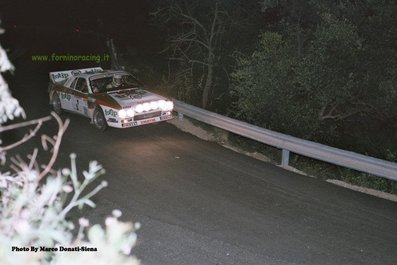 Massimo (Miki) Biasion - Tiziano Siviero
17º Rallye dell'Isola d'Elba 1985. Lancia Rally 037 (TO 09007D). Clasificado 2º.

Del 23 al 25 de Mayo, Portoferrario, Livorno, Italia.
Superficie: tierra.

El Rally constaba de 33 tramos cronometrados.
Desconocemos los kilómetros tanto totales como cronometrados.

Tomaron la salida 65 equipos, finalizaron 25.

© Marco Donato-Siena
@
Palabras clave: Miki_Biasion;Lancia;Rally;Grupo_B;Elba;1985