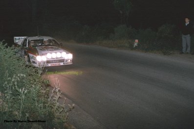 Massimo (Miki) Biasion - Tiziano Siviero
17º Rallye dell'Isola d'Elba 1985. Lancia Rally 037 (TO 09007D). Clasificado 2º.

Del 23 al 25 de Mayo, Portoferrario, Livorno, Italia.
Superficie: tierra.

El Rally constaba de 33 tramos cronometrados.
Desconocemos los kilómetros tanto totales como cronometrados.

Tomaron la salida 65 equipos, finalizaron 25.

© Marco Donato-Siena
@
Palabras clave: Miki_Biasion;Lancia;Rally;Grupo_B;Elba;1985