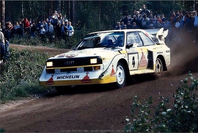 Stig Blomqvist - Bjorn Cederberg
35º 1000 Lakes Rally 1985. Audi Sport Quattro S1 E2. Clasificado 2º.

Del 23 al 25 de Agosto, Jyväskylä, Finlandia.
Superficie: tierra.

El Rally tenía un total de 1418.00 km de los que 479.00 km divididos en 50 tramos eran especiales (1 de ellos fue cancelado SS10 Vaheri).

Se inscribieron 188 equipos, tomaron la salida 175, finalizaron 83.@
Palabras clave: Stig_Blomqvist;Audi;Quattro;Finlandia;Grupo_B;1985