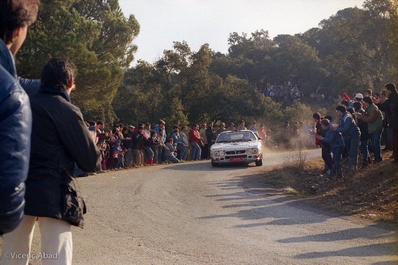Salvador Servià i Costa  - Jordi Sabater
33º Rally Costa Brava 1985. Lancia Rally 037 (2-M-3343-P). Clasificado 3º.
RACC Bendiberica

Del 23 al 24 de Febrero, Lloret de Mar, Girona, Catalunya, España.
Superficie: asfalto - tierra.

El Rally tenia un total de 1329.74 km de los que 501.59 km divididos en 45 tramos eran especiales.

Tomaron la salida 55 equipos, finalizaron 25.

© Vicenç Abad
@
Palabras clave: Lancia;Grupo_B;Costa_Brava;1985