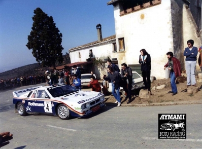 Salvador Servià i Costa - Jordi Sabater
33º Rally Costa Brava 1985. Lancia Rally 037 (2-M-3343-P). Clasificado 3º.

Foto en el tramo 