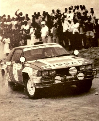 Mike Kirkland - Anton Levitan
33º Safari Rally 1985. Nissan RS 240, (KNY59TU5211). Clasificado 3º.

Del 4 al 8 de Abril, Nairobi, Kenya, África.
Superficie: tierra.

El Rally tenia un total de 5167.6 km con 88 controles horarios.

Tomaron la salida 71 equipos, finalizaron 20.@
Palabras clave: Nissan;RS240;Grupo_B;Safari;1985