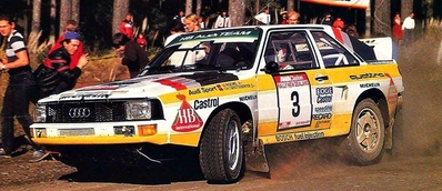 Walter Röhrl - Christian Geistdörfer
15º Rally Nueva Zelanda 1985. Audi Sport Quattro S1 (ME1109). Clasificado 3º.

Del 29 de Junio al 2 de Julio, Auckland, Nueva Zelanda.
Superficie: tierra.

El Rally tenia un total de 2487.00 km de los que 935.50 km divididos en 48 tramos eran especiales, (2 de ellas fueron canceladas SS11 Ahuroa Puhoi Road de 12 Km y SS45 Bothwell Road de 25 Km).

Tomaron la salida 67 equipos, finalizaron 39.@
Palabras clave: Walter_Röhrl;Audi;Nueva_Zelanda;1985;Grupo_B;Sport;Quattro