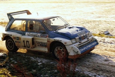 Anthony (Tony) Pond - Rob Arthur
34º Lombard RAC Rally 1985. MG Metro 6R4 (C869 EUD). Clasificado 3º.

Del 24 al 28 de Noviembre, Nottingham, Inglaterra.
Superficie: tierra.

El Rally tenia un total de 3507 km de los que 896.98 km divididos en 65 tramos eran especiales, (2 de ellas fueron canceladas, SS43 Kielder Forest - Ogre Hill de 12,02 Km y SS64 Nuss de 8,79 Km).

Tomaron la salida 155 equipos, finalizaron 62.@
Palabras clave: Tony_Pond;MG;Metro;Gran_Bretaña;1985;grupo_B;RAC_Rally