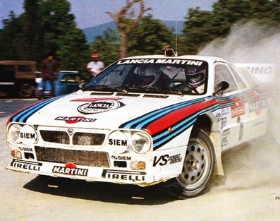 Markku Alén - Ilkka Kivimäki
27º Rallye Sanremo 1985. Lancia Rally 037 (TO Y67908). Clasificado 4º.

Del 29 de Septiembre al 4 de Octubre, Sanremo, Liguria, Imperia, Italia.
Superficie: asfalto - tierra.

El Rally tenia un total de 2340.56 km, de los que 696.90 km divididos en 45 tramos eran especiales (2 de ellos fueron cancelados SS20 Murio 1 de 9.12 km, SS36 Ronde 1 de 37.22 km).

Tomaron la salida 98 equipos, finalizaron 33.@
Palabras clave: Markku_Alen;Lancia;Rally;Grupo_B;Sanremo;1985