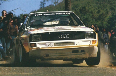 Stig Blomqvist - Bjorn Cederberg
19º Rallye de Portugal - Vinho do Porto 1985. Audi Sport Quattro S1 (IN-NE 11). Clasificado 4º.

Del 6 al 9 de Marzo, Estoril, Cascais, Lisboa, Portugal.
Superficie: asfalto - tierra.

El Rally tení­a un total de 2455 km de los que 730.50 km divididos en 47 tramos eran especiales.

Tomaron la salida 94 equipos, finalizaron 28.@
Palabras clave: Stig_Blomqvist;Audi;Quattro;Sport;Grupo_B;1985;Portugal