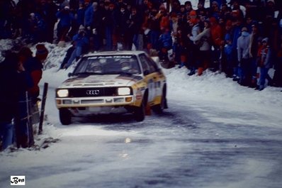 Stig Blomqvist - Bjorn Cederberg
53º Rallye Automobile de Monte-Carlo 1985. Audi Sport Quattro S1 (IN-NM 57). Clasificado 4º.

Del 26 de Enero al 1 de Febrero, Monte-Carlo.
Superficie: asfalto - nieve.

El Rally tenía un total de 3999 km de los que 852 km divididos en 34 tramos eran especiales (1 de ellos fue cancelado SS17).

Tomaron la salida 117 equipos, finalizaron 68.@
Palabras clave: Stig_Blomqvist;Audi;Quattro;Montecarlo;Sport;Grupo_B;1985;Nieve