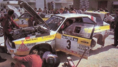 Asistencia del Equipo Audi Sport en el 19º Rallye de Portugal - Vinho do Porto 1985
En el 3# (IN-NE 11) de Stig Blomqvist - Bjorn Cederberg, clasificado 4º

También podemos ver el Audi Sport Quattro S1 (IN-ND 63) de Walter Röhrl - Christian Geistdörfer, clasificado 3º.

Del 6 al 9 de Marzo, Estoril, Cascais, Lisboa, Portugal.
Superficie: asfalto - tierra.

El Rally tení­a un total de 2455 km de los que 730.50 km divididos en 47 tramos eran especiales.

Tomaron la salida 94 equipos, finalizaron 28.
@
Palabras clave: Stig_Blomqvist;Walter_Röhrl;Audi;Quattro;Sport;Grupo_B;Portugal;1985;Asistencias