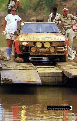 Mike Kirkland - Rob Combes
17º Rally Costa de Marfil 1985. Nissan 240RS. Clasificado 4º.@
Palabras clave: ;Nissan;Grupo_B;Costa_Marfil;1985;Personajes