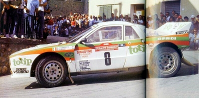 Dario Cerrato - Giuseppe Cerri
27º Rallye Sanremo 1985. Lancia Rally 037 (TO 30683D). Clasificado 5º.

Del 29 de Septiembre al 4 de Octubre, Sanremo, Liguria, Imperia, Italia.
Superficie: asfalto - tierra.

El Rally tenia un total de 2340.56 km, de los que 696.90 km divididos en 45 tramos eran especiales (2 de ellos fueron cancelados SS20 Murio 1 de 9.12 km, SS36 Ronde 1 de 37.22 km).

Tomaron la salida 98 equipos, finalizaron 33.@
Palabras clave: ;Lancia;Rally;Grupo_B;Sanremo;1985
