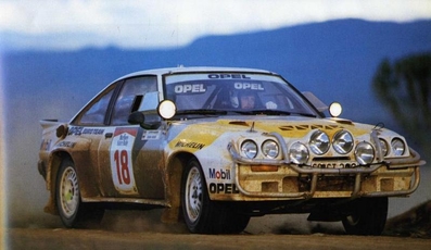 Erwin Weber - Gunter Wanger
33º Safari Rally 1985. Opel Manta 400, (GG-CT 206). Clasificado 5º.

Del 4 al 8 de Abril, Nairobi, Kenya, África.
Superficie: tierra.

El Rally tenia un total de 5167.6 km con 88 controles horarios.

Tomaron la salida 71 equipos, finalizaron 20.@
Palabras clave: ;Opel;Manta;Grupo_B;Safari;1985