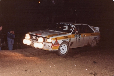 Werner Grissmann - Jörg Pattermann
19º Rallye de Portugal - Vinho do Porto 1985. Audi Quattro A2 (IN-YV 34). Clasificado 5º.

Del 6 al 9 de Marzo, Estoril, Cascais, Lisboa, Portugal.
Superficie: asfalto - tierra.

El Rally tení­a un total de 2455 km de los que 730.50 km divididos en 47 tramos eran especiales.

Tomaron la salida 94 equipos, finalizaron 28.@
Palabras clave: Portugal;Audi;Quattro;1985