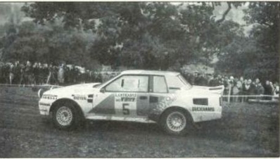 Juha Kankkunen - Fred Gallagher
34º Lombard RAC Rally 1985. Toyota Celica TCT (K-AM 3033). Clasificado 5º.

Del 24 al 28 de Noviembre, Nottingham, Inglaterra.
Superficie: tierra.

El Rally tenia un total de 3507 km de los que 896.98 km divididos en 65 tramos eran especiales, (2 de ellas fueron canceladas, SS43 Kielder Forest - Ogre Hill de 12,02 Km y SS64 Nuss de 8,79 Km).

Tomaron la salida 155 equipos, finalizaron 62.@
Palabras clave: ;Toyota;Celica;TCT;Gran_Bretaña;Grupo_B;1985;Inglaterra