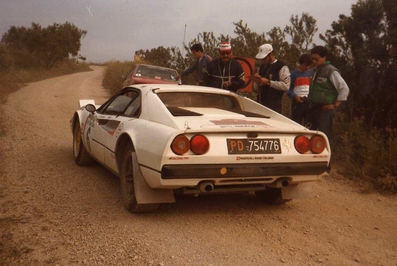 Massimo Ercolani - Loris Roggia
17º Rallye dell'Isola d'Elba 1985. Ferrari 308 GTB (PD 754776). Clasificado 6º.

Del 23 al 25 de Mayo, Portoferrario, Livorno, Italia.
Superficie: tierra.

El Rally constaba de 33 tramos cronometrados.
Desconocemos los kilómetros tanto totales como cronometrados.

Tomaron la salida 65 equipos, finalizaron 25.
Palabras clave: Ferrari;GTB;Grupo_B;Elba;1985
