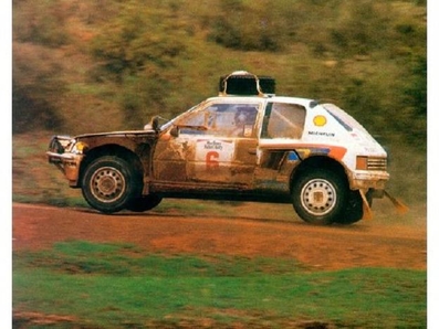 Timo Salonen - Seppo Harjanne
33º Marlboro Rally Safari 1985. Peugeot 205 Turbo 16 (123 FBL 75). Clasificado 7º.

Del 4 al 8 de Abril, Nairobi, Kenya, África.
Superficie: tierra.

El Rally tenia un total de 5167.6 km con 88 controles horarios.

Tomaron la salida 71 equipos, finalizaron 20.@
Palabras clave: Timo_Salonen;Seppo_Harjanne;Peugeot;Turbo;Safari;Grupo_B;1985