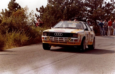 Werner Grissmann - Jörg Pattermann
27º Rally de Sanremo 1985. Audi Quattro A2 (IN-YA 34). Clasificado 8º.

Del 29 de Septiembre al 4 de Octubre, Sanremo, Liguria, Imperia, Italia.
Superficie: asfalto - tierra.

El Rally tenia un total de 2340.56 km, de los que 696.90 km divididos en 45 tramos eran especiales (2 de ellos fueron cancelados SS20 Murio 1 de 9.12 km, SS36 Ronde 1 de 37.22 km).

Tomaron la salida 98 equipos, finalizaron 33.@
Palabras clave: Audi_Quattro;Grupo_B;Sanremo;1985